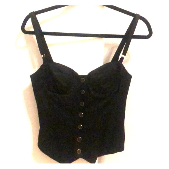 bebe Tops - Bebe tuxedo style bustier blouse